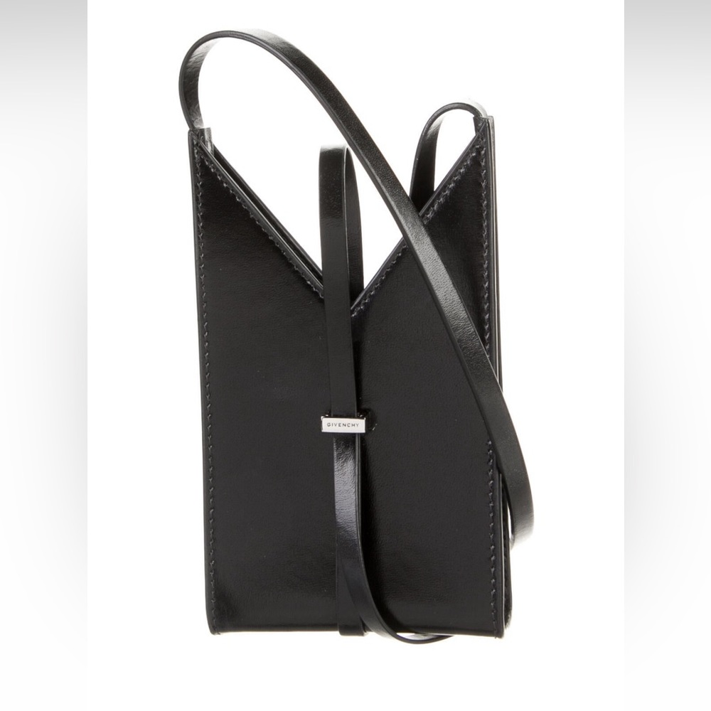 Givenchy black leather cutout crossbody mini bag